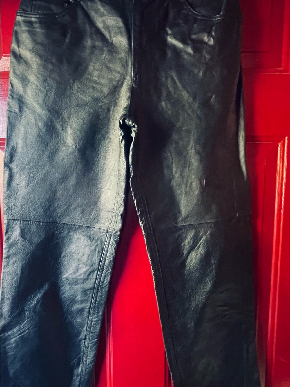 Women's Black Leather Jeans